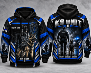 Custom Name Police K9 Unit Loyalty Courage Service 3D Hoodie TT2109PK03