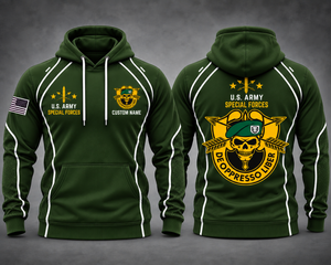 Custom Name US Army Special Forces Green Beret De Oppresso Liber 3D Hoodie TT2909PK03