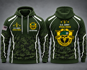 Custom Name US Army Special Forces Green Beret De Oppresso Liber Camo 3D Hoodie TT2909PK04