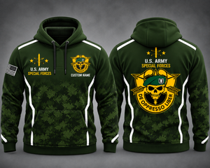Custom Name US Army Special Forces Green Beret De Oppresso Liber Camo 3D Hoodie TT2909PK05