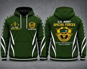 Custom Name US Army Special Forces Green Beret 3D Hoodie TT3009PK02