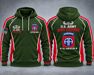 US Army 82nd Airborne All American Custom Name 3D Hoodie TT0110PK02