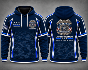 Custom Name Police Department Law Enforcement 3D Hoodie - Protect Serve Defend TT0210PK05