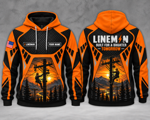 Lineman Built For A Brighter Tomorrow Custom Name 3D Hoodie TT0310PK05