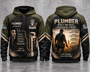 Plumber 3D Hoodie - Built on Skill, Driven by Pride TT0510PK03