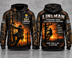 Personalized Lineman Powering Today For A Brighter Tomorrow 3D Hoodie TT0510PK05