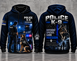 Police K9 Different Species Same Mission Custom Name 3D Hoodie TT0710PK07