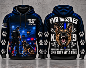 K9 Police Fur Missiles Custom Name 3D Hoodie - One Bite at a Time TT0710PK08