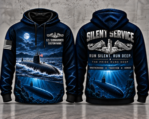 US Navy Submariner Silent Service Custom Name 3D Hoodie - Run Silent Run Deep TT0810PK01