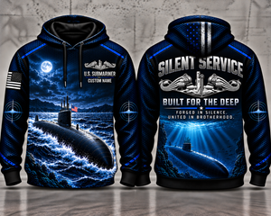 US Navy Submariner Built for the Deep Custom Name 3D Hoodie - Silent Service TT0810PK02