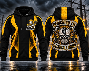 Electrical Lineman Dedicated to the Trade Custom Name 3D Hoodie TT1010PK02