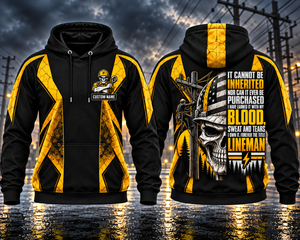 Lineman Earned It With My Blood Custom Name 3D Hoodie TT1010PK03