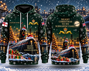 Royal Navy Submariner Christmas 3D Hoodie - Personalized Gift TT1210PK03