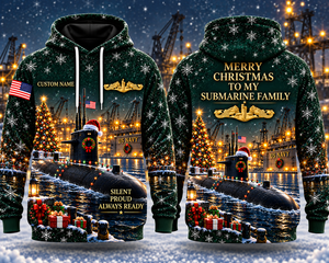 US Navy Submariner Christmas Custom Name 3D Hoodie - Silent Proud Always Ready TT1310PK03