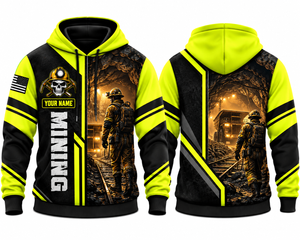 Personalized Mining 3D Hoodie - Underground Miner Limited Edition TT2110PK01