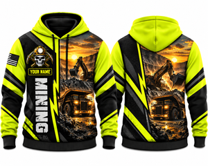 Personalized Mining 3D Hoodie - Heavy Equipment Sunset Edition TT2110PK02