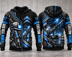 Personalized Hard Rock Mining 3D Hoodie - Underground Drilling Equipment Miner Hoodie TT2710PK05