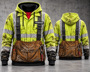 Personalized Underground Miner Hi Vis 3D Hoodie - Custom Name Mining Safety Workwear TT2910PK03
