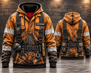 Personalized Underground Miner Orange 3D Hoodie - Custom Name Mining Safety Workwear TT2910PK04