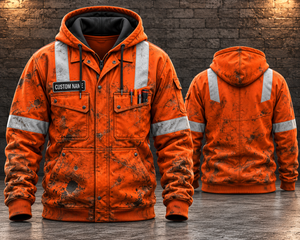 Personalized Oilfield Worker Orange 3D Hoodie - Custom Name Oil Rig Workwear TT2910PK07