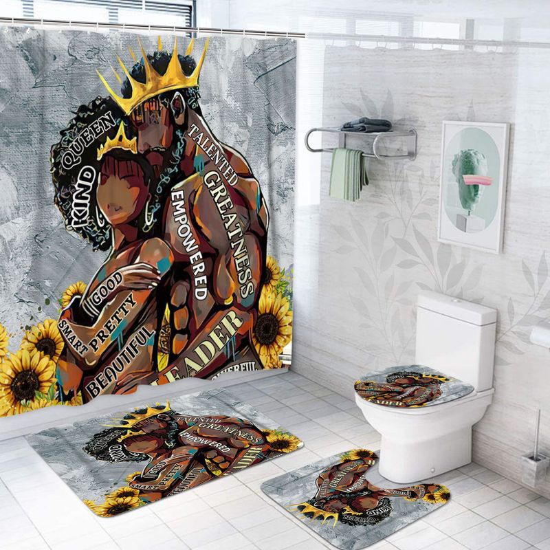African American Couple Shower Curtain King And Queen Black King And