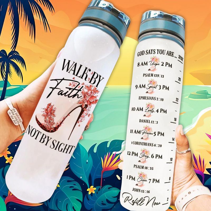 Faith High Heels Water Tracker Bottle Walk By Faith Not By Sight Sport