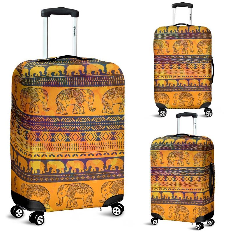 Elephant Aztec Luggage Cover Native Pattern Indian Tribal Elephant ...