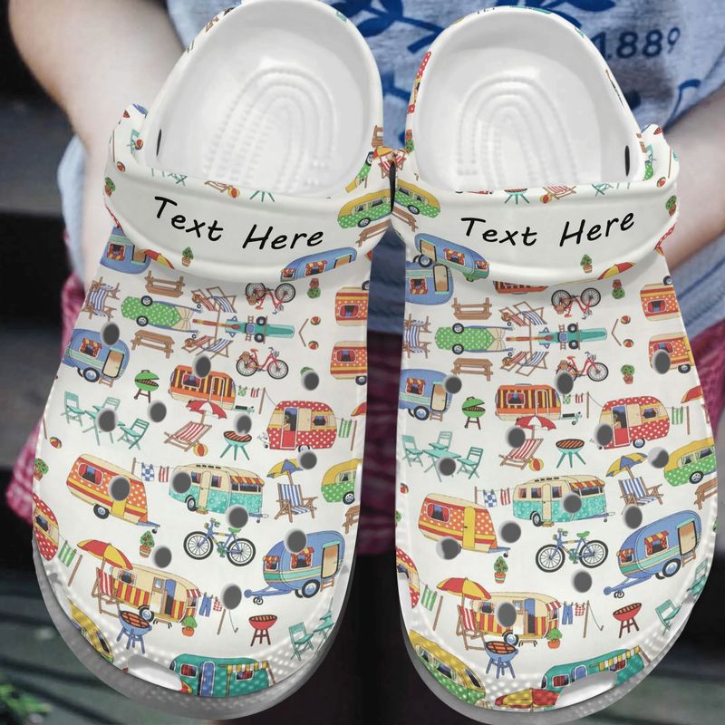 Customized Time To Camp Croc Shoes Camping Van Pattern Crocbland Clog ...