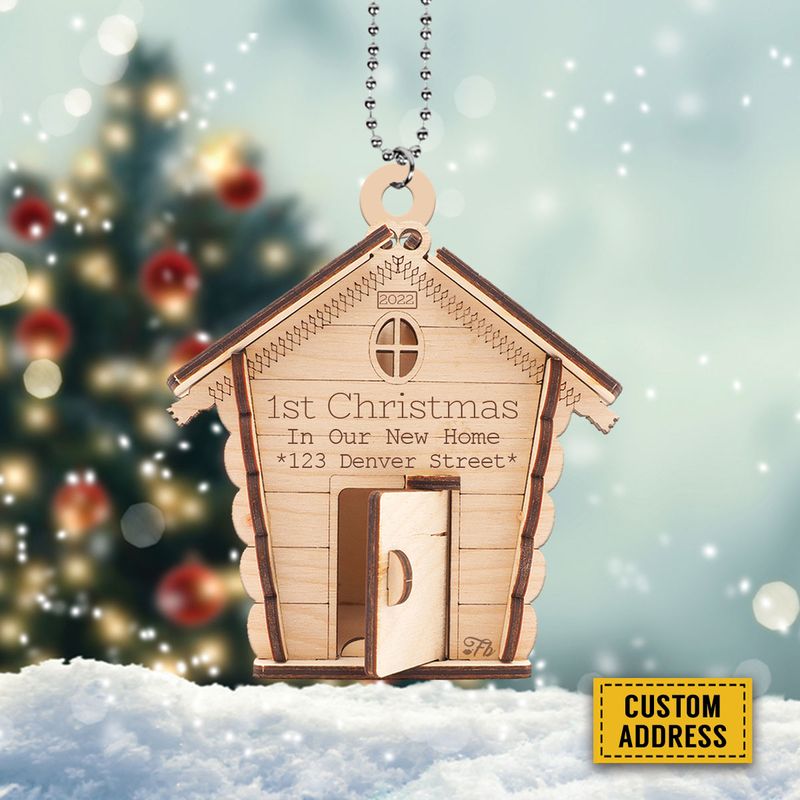 Custom Ornament 1st Christmas In New House Ornament House Shape