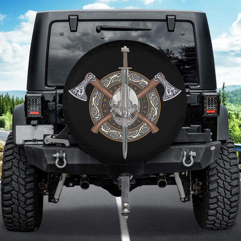 Viking Helmet Cover Crossed Viking Axes Wrap Scandinavian Cover Car