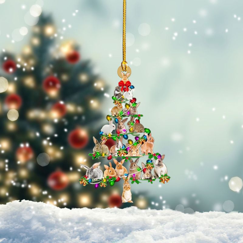 Rabbit Christmas Tree Car Hanging Pet Lover Car Acessory Animal