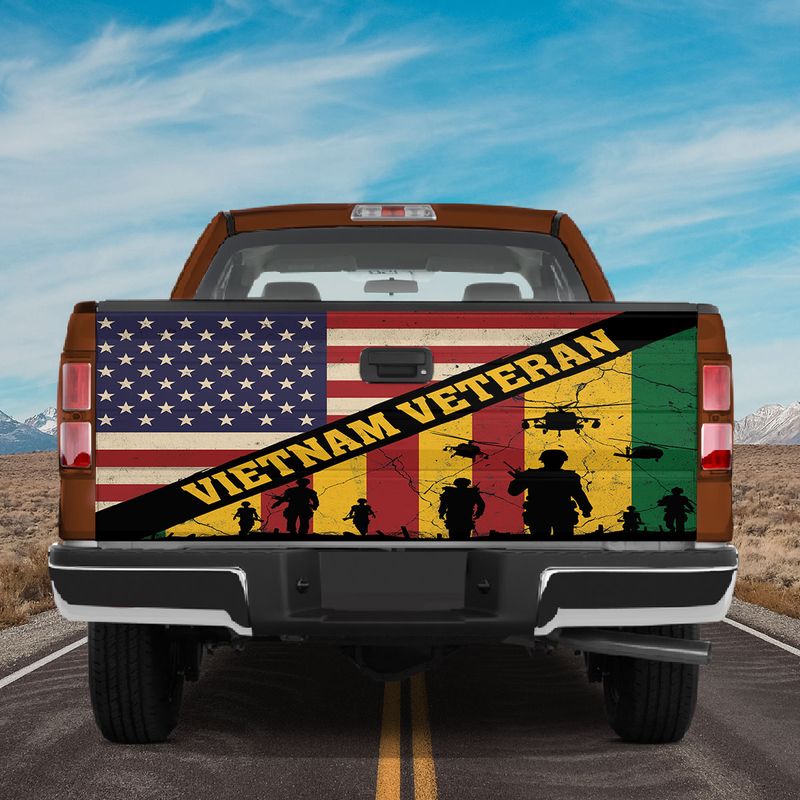 Vietnam Veteran Truck Tailgate Wrap American Flag Tailgate Vinyl