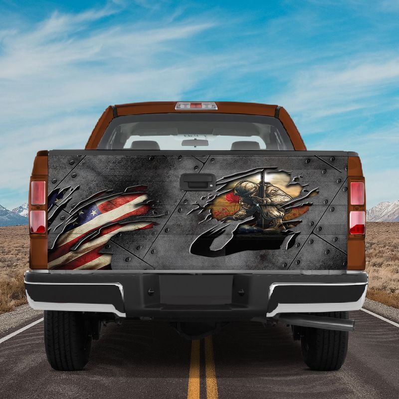 Veteran American Flag Tailgate Wrap Poppy Flower Remembrance Day ...