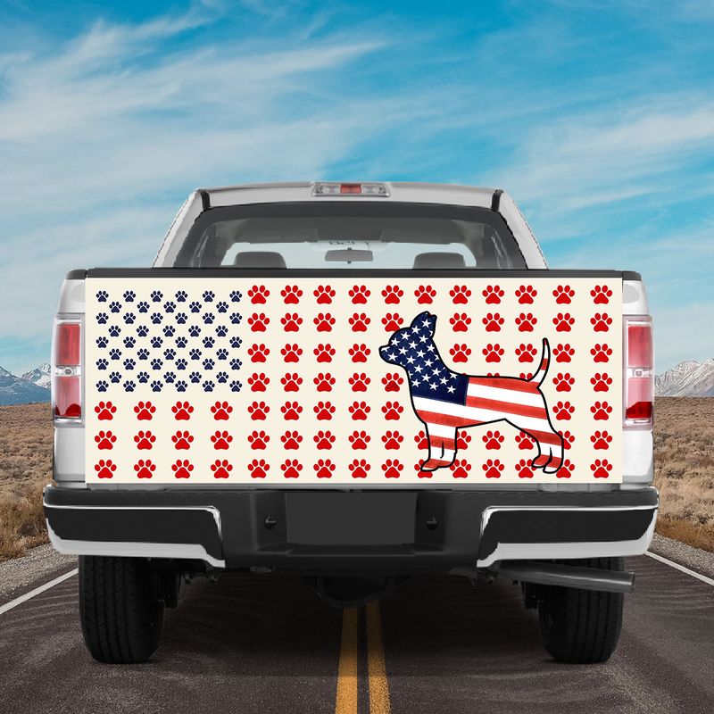 Truck Tailgate Decal Chihuahua American Flag Tailgate Wrap American Patriot Tailgate Decal Vinyl