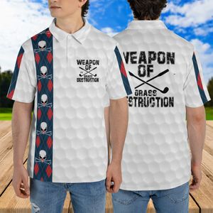 Golf Skull Weapon Of Grass Destruction Golfer T Shirt Golf Theme Unisex T Shirt Print All Over Full Size S-5XL