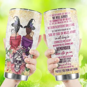 Halloween Witches Bestie Tumbler Sisters Stainless Steel Cup Halloween Gifts Best Friends Gift Ideas Stainless Steel Tumbler Size 20Oz 30Oz
