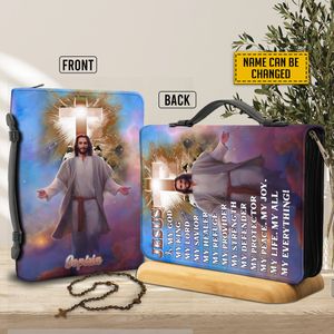 Customized Name Jesus Christ Bible Cover Jesus Is My God Bible Cover Christian Mom Gifts The Church Gifts Handmade Bible Cover Case With Handle M-2XL