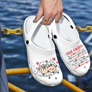 Customized Baby Ultrasound New Daddy Classic Clog Dear Daddy From Baby Bump Clog Shoes Father's Day Gift Kid & Adult Unisex Clogs Shoes EVA
