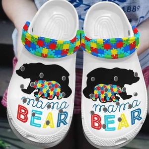 Autism Awareness Mama Bear Classic Clog Autism Warrior Clog Bears Clog Design Mom Gift Idea Kid & Adult Unisex Clogs Shoes EVA