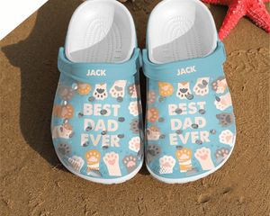 Customized Best Dad Ever Backstrap Clog Happy Father's Day Clog Slipper Paw Clogs For Men Daddy Birthday Gift Kid & Adult Unisex Clogs Shoes EVA