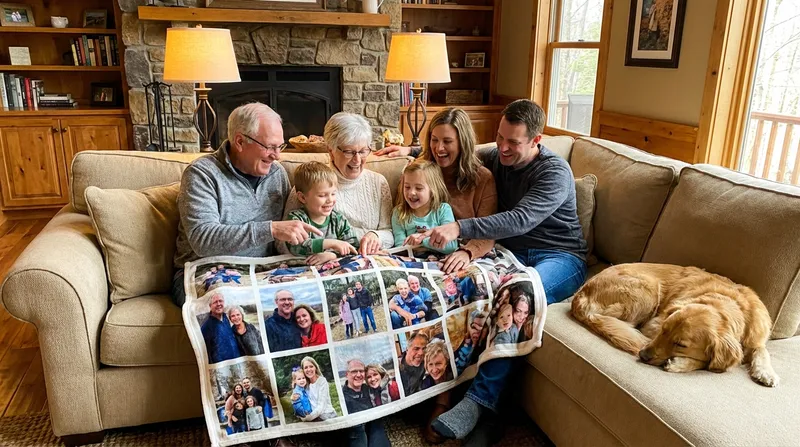 Family enjoying their HellaPrints keepsakes