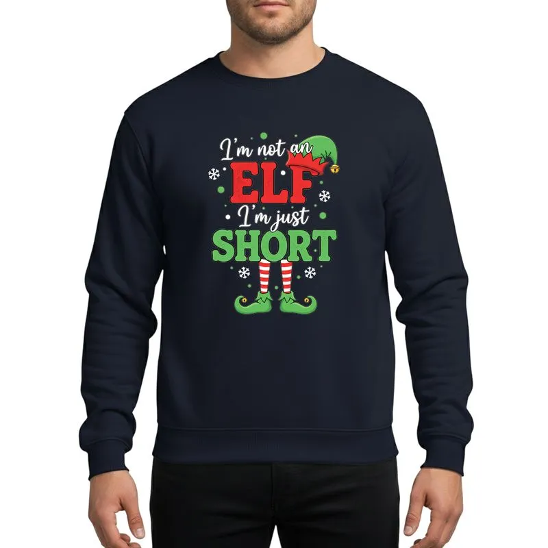 Christmas Humor Lovers' Whimsical Elf Hat Green Red Striped Legs Holiday Design Sweatshirt - 1