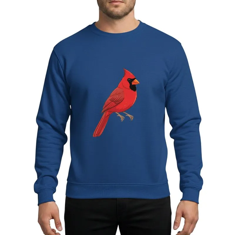 Patriotic Wildlife Admirers' Distressed Vintage American Flag Vivid Red Cardinal Motif Sweatshirt - 1