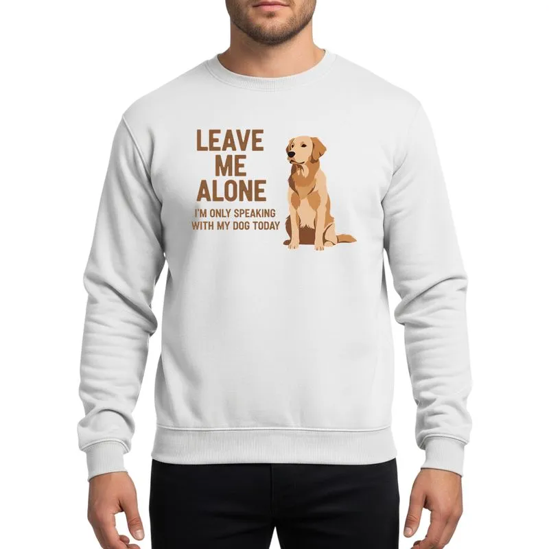 Golden Retriever Owners' Flat Illustrative Sandy Beige Caramel Art Stacked Warm Brown Typography Sweatshirt - 1