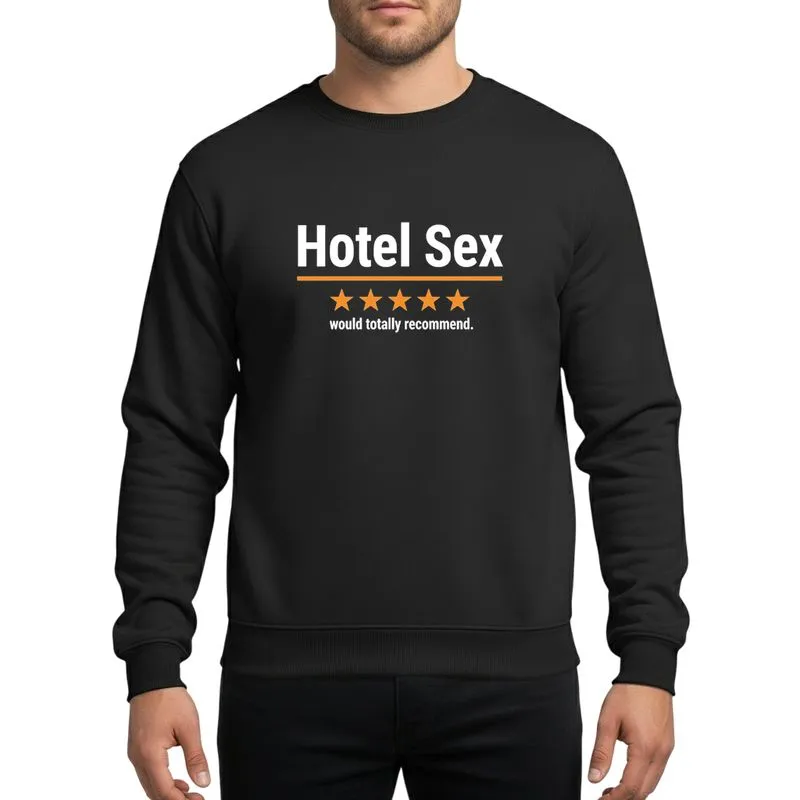 Modern Design Lovers' Bold White Text Yellow Line Five Star Rating Graphic Art Sweatshirt - 1