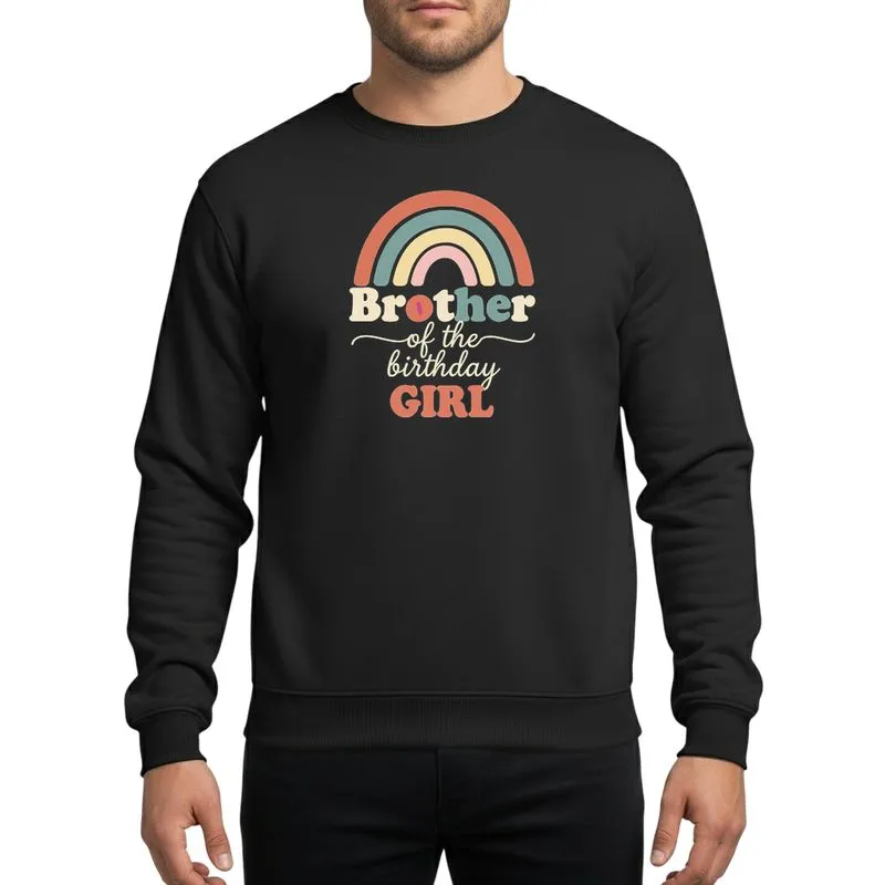 Brother's Whimsical Retro Boho Arcing Rainbow Text Muted Terracotta Peach Dusty Blue Sweatshirt - 1