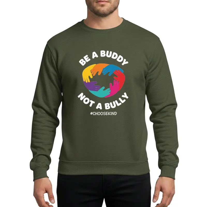 Kids' and Teens' Vibrant Seven Hands Heart Buddy Kindness Unity Graphic Sweatshirt - 1