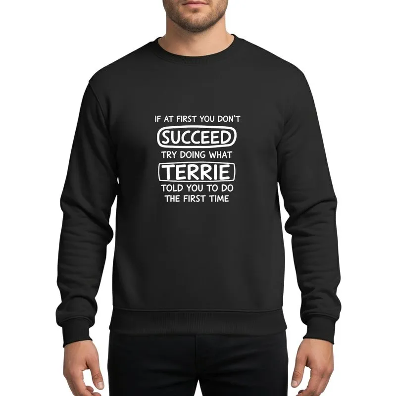 Personalized Name Humor Lovers White Hand-Drawn Informal Sans-Serif Bubble Rectangle Typographic Advice Sweatshirt - 1