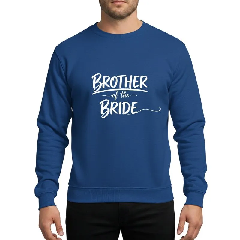 Brother of the Bride Elegant White Textured Calligraphy Hand-Drawn Script with Flourish Sweatshirt - 1