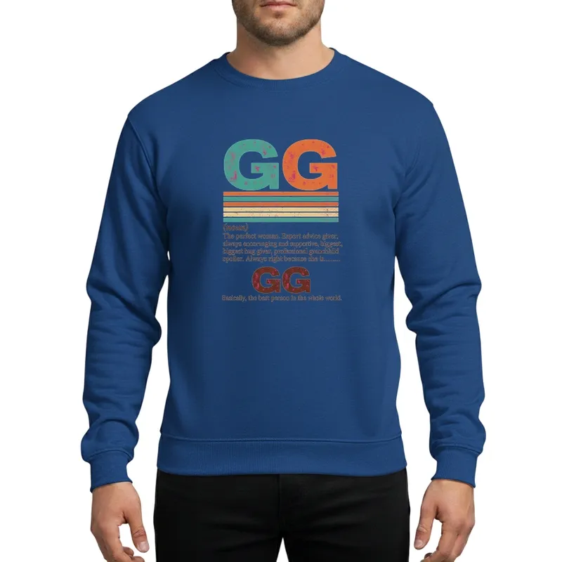 GG Definition Beloved Grandma Vintage Style Distressed Typography for Mother's Day Christmas Sweatshirt - 1